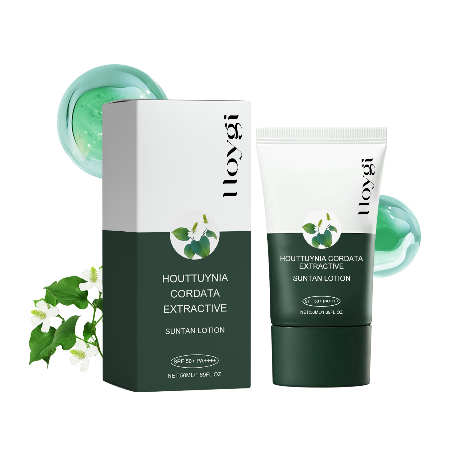 Hoygi Houttuynia Cordata Extractive, Summer Anti-UV Brightening Skin Anti-Dryness Refreshing Breathable Moisturizer