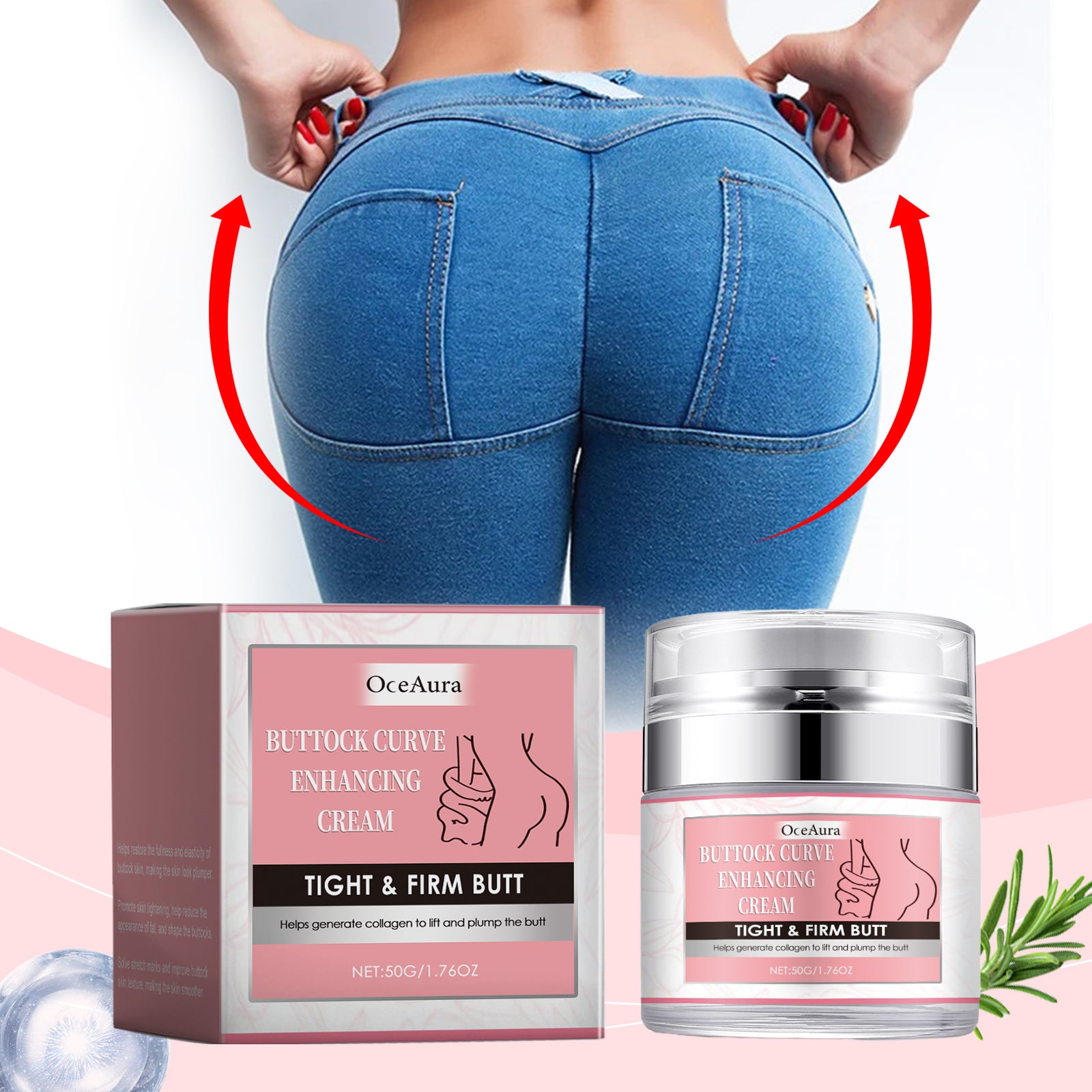 Oceaura Butt Care Cream Body Butt Care Massage Skin Care Moisturizing Cream